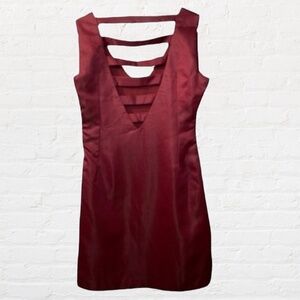 Kahini Dress Size Small Womens Designer Open Strap Back Sleeveless Burgundy